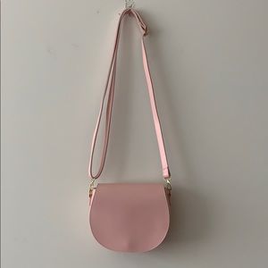 Brand new half moon leather crossbody pink